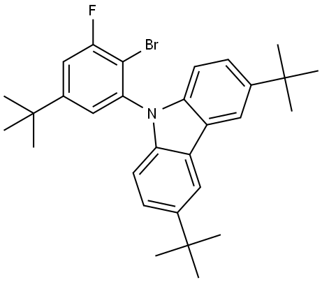 3033582-85-0 9H-Carbazole, 9-[2-bromo-5-(1,1-dimethylethyl)-3-fluorophenyl]-3,6-bis(1,1-dimethylethyl)-