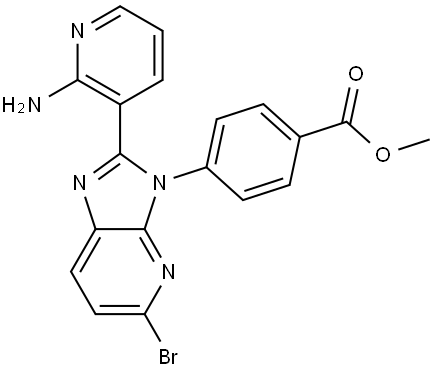 methyl 4-(2-(2-aminopyridin-3-yl)-5-bromo-3H-imidazo[4,5-b]pyridin-3-yl)benzoate Structure