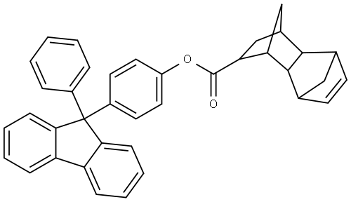 4-(9-phenyl-9H-fluoren-9-yl)phenyl 1,2,3,4,4a,5,8,8a-octahydro-1,4:5,8-dimethanonaphthalene-2-carboxylate Structure