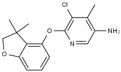 5-chloro-6-((3,3-dimethyl-2,3-dihydrobenzofuran-4-yl)oxy)-4-methylpyridin-3-amine Structure