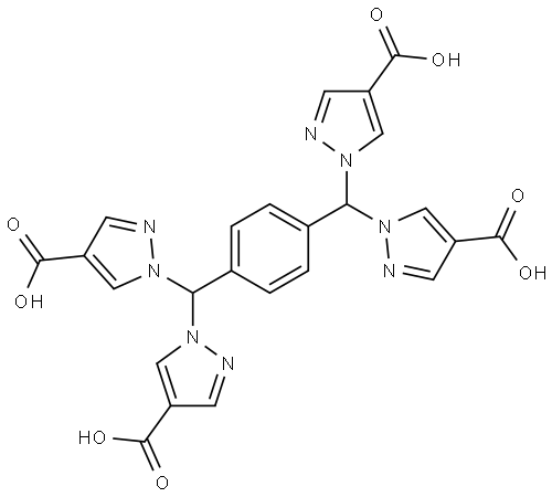 1,1',1'',1'''-(1,4-phenylenebis(methanetriyl))tetrakis(1H-pyrazole-4-carboxylic acid) Structure