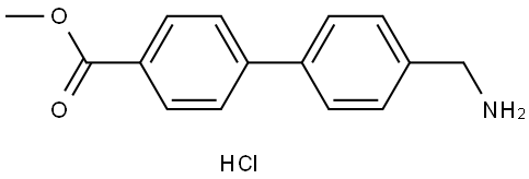 [1,1′-Biphenyl]-4-carboxylic acid, 4′-(aminomethyl)-, methyl ester, hydrochloride (1:1) Structure