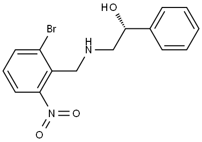 2-((2-bromo-6-nitrobenzyl)amino)-1-phenylethan-1-ol 化学構造式