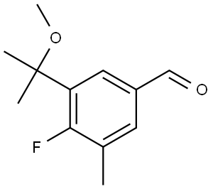 4-fluoro-3-(2-methoxypropan-2-yl)-5-methylbenzaldehyde 结构式
