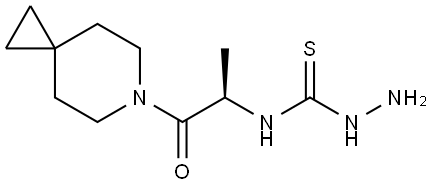 (R)-N-(1-oxo-1-(6-azaspiro[2.5]octan-6-yl)propan-2-yl)hydrazinecarbothioamide 化学構造式