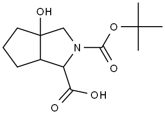 环戊[C]吡咯-1,2(1H)-二羧酸,六氢-3A-羟基-2-(1,1-二甲基乙基)酯, 3039557-50-8, 结构式