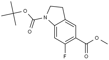 1H-Indole-1,5-dicarboxylic acid, 6-fluoro-2,3-dihydro-, 1-(1,1-dimethylethyl) 5-methyl ester Structure