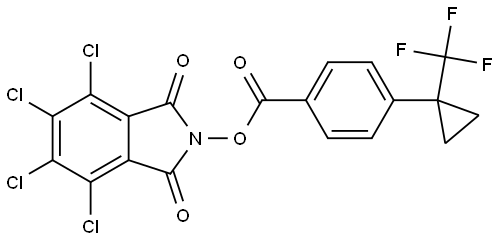 4,5,6,7-四氯-1,3-二氧代异吲哚啉-2-基 4-(1-(三氟甲基)环丙基)苯甲酸酯 结构式