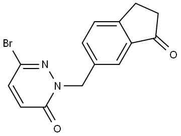 6-bromo-2-((3-oxo-2,3-dihydro-1H-inden-5-yl)methyl)pyridazin-3(2H)-one Structure