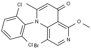 8-bromo-1-(2,6-dichlorophenyl)-5-methoxy-2-methyl-1,6-naphthyridin-4(1H)-one Structure