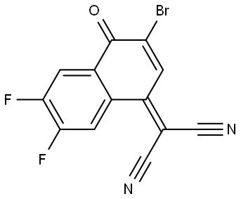 Propanedinitrile, 2-(3-bromo-6,7-difluoro-4-oxo-1(4H)-naphthalenylidene)- Structure