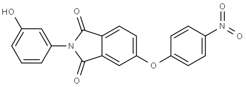 1H-Isoindole-1,3(2H)-dione, 2-(3-hydroxyphenyl)-5-(4-nitrophenoxy)- 结构式