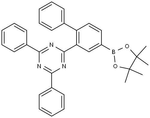 2,4-二苯基-6-(4-(4,4,5,5-四甲基-1,3,2-二氧杂硼烷-2-基)-[1,1'-联苯]-2-基)-1,3,5-三嗪,3062122-42-0,结构式