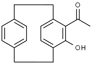 R-1-(6-Hydroxytricyclo[8.2.2.24,7]hexadeca-4,6,10,12,13,15-hexaen-5-yl)ethanone 结构式
