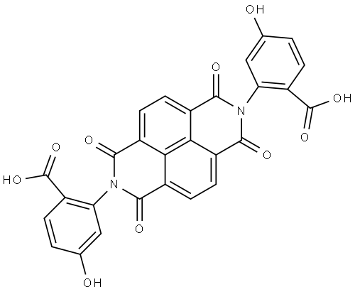 Benzoic acid, 2,2′-(1,3,6,8-tetrahydro-1,3,6,8-tetraoxobenzo[lmn][3,8]phenanthroline-2,7-diyl)bis[4-hydroxy- Structure