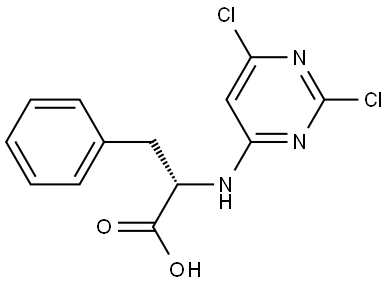 (2,6-dichloropyrimidin-4-yl)-L-phenylalanine Struktur