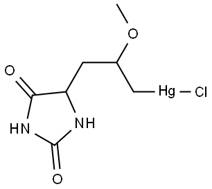 5-[3-[Chloromercurio(II)]-2-methoxypropyl]hydantoin Struktur