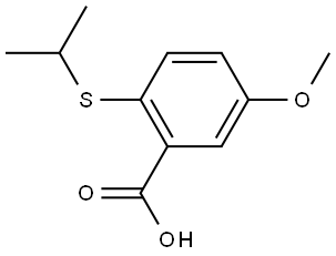 5-Methoxy-2-[(1-methylethyl)thio]benzoic acid,343316-88-1,结构式