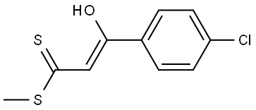 2-Propene(dithioic) acid, 3-(4-chlorophenyl)-3-hydroxy-, methyl ester, (Z)- Struktur