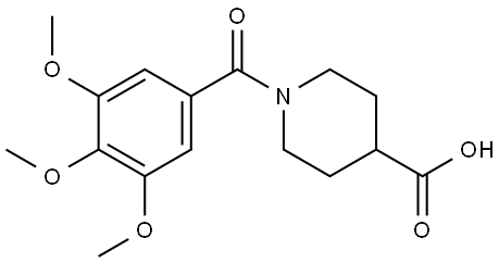 1-(3,4,5-trimethoxybenzoyl)piperidine-4-carboxylic acid 结构式