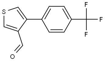 4-(4-(trifluoromethyl)phenyl)thiophene-3-carbaldehyde Struktur