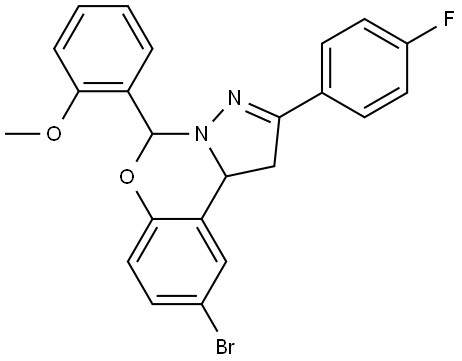 2-(9-BR-2-(4-F-PH)-1,10B-DIHYDROPYRAZOLO(1,5-C)(1,3)BENZOXAZIN-5-YL)PH ME ETHER,491615-84-0,结构式