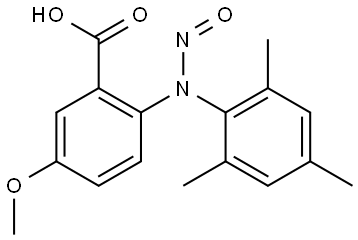 2-(三甲苯基(亚硝基)氨基)-5-甲氧基苯甲酸, 501680-03-1, 结构式