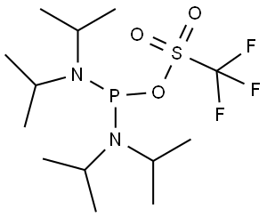 N,N,N',N'-tetraisopropyl-1-(((trifluoromethyl)sulfonyl)oxy)phosphinediamine Structure