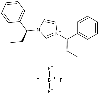 1,3-Bis((S)-1-phenylpropyl)-1H-imidazol 3-ium tetrafluoroborate Structure