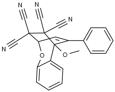 1-methoxy-12-phenyl-8-oxatricyclo[7.2.2.0^{2,7}]trideca-2(7),3,5,12-tetraene-10,10,11,11-tetracarbonitrile Structure