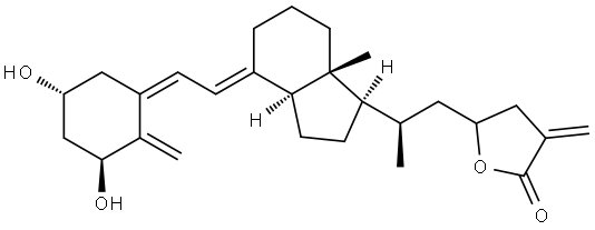 5-((R)-2-((1R,3AS,7AR,E)-4-((Z)-2-((3S,5R)-3,5-DIHYDROXY-2-METHYLENECYCLOHEXYLIDENE)ETHYLIDENE)-7A- METHYLOCTAHYDRO-1H-INDEN-1-YL)PROPYL)-3-METHYLENEDIHYDROFURA 结构式