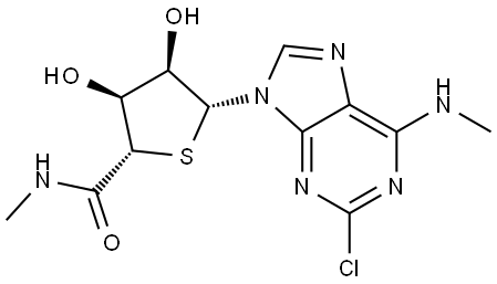 1-[2-Chloro-6-(methylamino)-9H-purin-9-yl]-1-deoxy-N-methyl-4-thio-β-D-ribofuranuronamide,596103-02-5,结构式