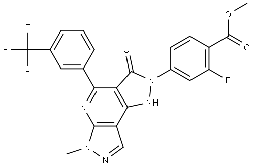 635325-38-1 Benzoic acid, 4-[3,6-dihydro-6-methyl-3-oxo-4-[3-(trifluoromethyl)phenyl]dipyrazolo[3,4-b:3′,4′-d]pyridin-2(1H)-yl]-2-fluoro-, methyl ester (9CI, ACI)