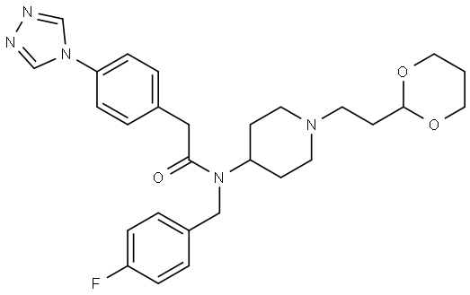 N-{1-[2-(1,3-dioxan-2-yl)ethyl]piperidin-4-yl}-N-(4-fluorobenzyl)-2-[4-(1,2,4-triazol-4-yl)phenyl]acetamide|