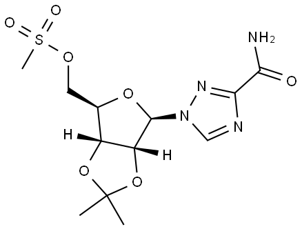 ((3aR,4R,6R,6aR)-6-(3-carbamoyl-1H-1,2,4-triazol-1-yl)-2,2-dimethyltetrahydrofuro[3,4-d][1,3]dioxol-4-yl)methyl methanesulfonate Structure