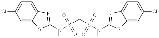 Methanedisulfonamide, N,N′-bis(6-chloro-2-benzothiazolyl)- 化学構造式