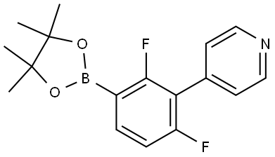 Pyridine, 4-[2,6-difluoro-3-(4,4,5,5-tetramethyl-1,3,2-dioxaborolan-2-yl)phenyl]- Structure