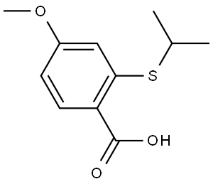 4-Methoxy-2-[(1-methylethyl)thio]benzoic acid,72856-78-1,结构式