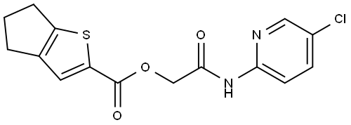 2-[(5-chloro-2-pyridyl)amino]-2-oxo-ethyl] 5,6-dihydro-4H-cyclopenta[b]thiophene-2-carboxylate 化学構造式