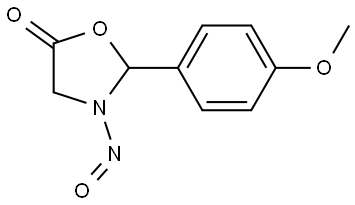 2-(4-甲氧基苯基)-3-亚硝基噁唑烷-5-酮, 74471-75-3, 结构式