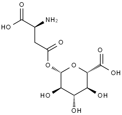 1-O-(L-β-aspartyl)-β-D-glucopyranuronic acid Structure