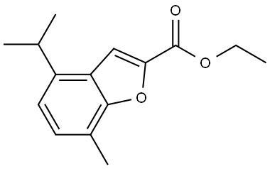 ethyl 4-isopropyl-7-methylbenzofuran-2-carboxylate,82994-29-4,结构式