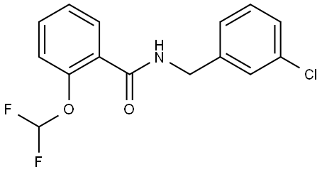 N-[(3-Chlorophenyl)methyl]-2-(difluoromethoxy)benzamide 结构式