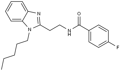 4-氟-N-[2-(1-戊基-1H-苯并咪唑-2-基)乙基]苯甲酰胺 结构式