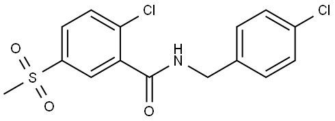 2-Chloro-N-[(4-chlorophenyl)methyl]-5-(methylsulfonyl)benzamide Structure