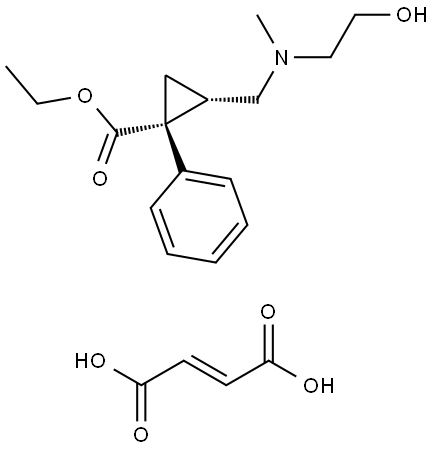 but-2-enedioic acid, ethyl (1R,2S)-2-[(2-hydroxyethyl-methyl-amino)met hyl]-1-phenyl-cyclopropane-1-carboxylate Structure