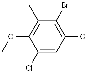 2-Bromo-1,5-dichloro-4-methoxy-3-methylbenzene,860734-32-3,结构式