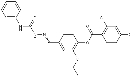 4-(2-(ANILINOCARBOTHIOYL)CARBOHYDRAZONOYL)-2-ETHOXYPHENYL 2,4-DICHLOROBENZOATE Structure