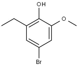 4-Bromo-2-ethyl-6-methoxyphenol 化学構造式