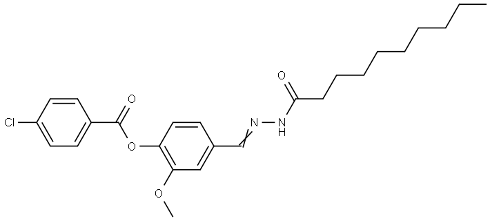 4-((DECANOYLHYDRAZONO)METHYL)-2-METHOXYPHENYL 4-CHLOROBENZOATE Struktur